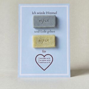 Mini samples with romantic postcard